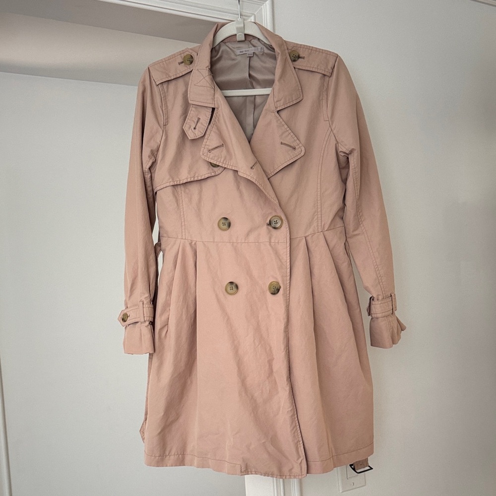 GAP Women's Blush Double-Breasted Belted Trench Coat small